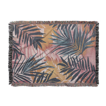 Florian Pink & Blue Woven Throw Blanket