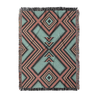 Pancho Turquoise & Vermillion in Large (80" x 60") Size