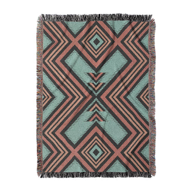 Pancho Turquoise & Vermillion in Large (80" x 60") Size