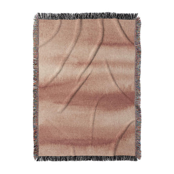Ophelia Watercolor Peach Balayage Woven Throw Blanket