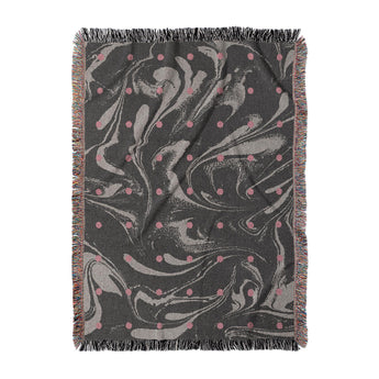 Acid Burn Greige & Infrared Woven Throw Blanket