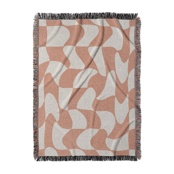 Twyla Checkered Coral in Large (80" x 60") Size