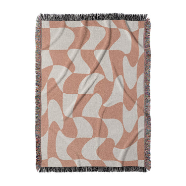 Twyla Checkered Coral in Large (80" x 60") Size