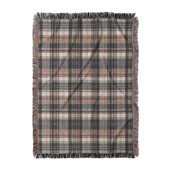 Macpherson Plaid Navy & Gold Woven Throw Blanket