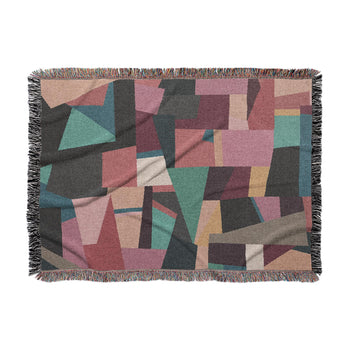 Baxter Pink Multicolor Woven Throw Blanket