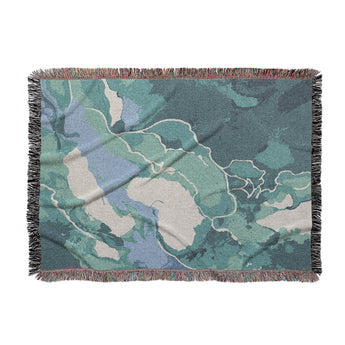 Zephyr Watercolor Emerald in Large (80" x 60") Size