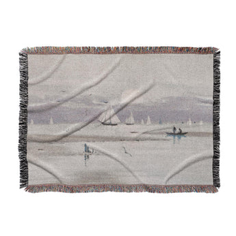 Coming Of The Tide By Louis K Harlow Woven Throw Blanket