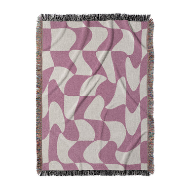 Twyla Checkered Fuchsia in Large (80" x 60") Size