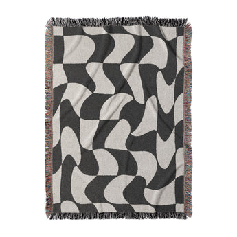 Twyla Checkered Black & White in Large (80" x 60") Size