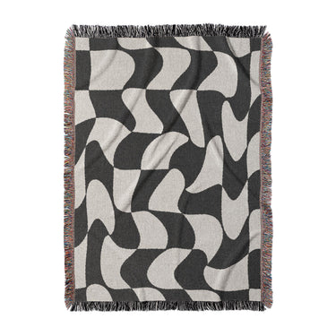 Twyla Checkered Black & White in Large (80" x 60") Size