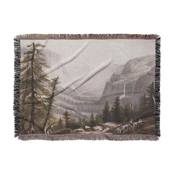 Yosemite Valley By Thomas Hill Woven Throw Blanket