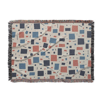 Geometric Confetti Blue & Red in Large (80" x 60") Size