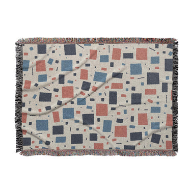 Geometric Confetti Blue & Red in Large (80" x 60") Size