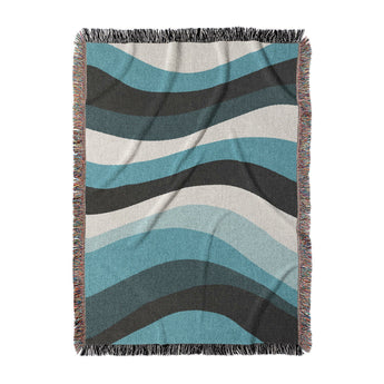 Sinuous Teal Monochrome in Large (80" x 60") Size