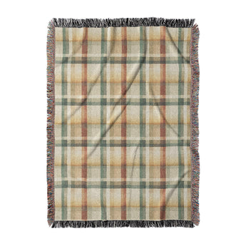 Madras Plaid Taupe Green in Large (80" x 60") Size