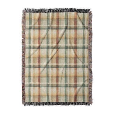 Madras Plaid Taupe Green in Large (80" x 60") Size
