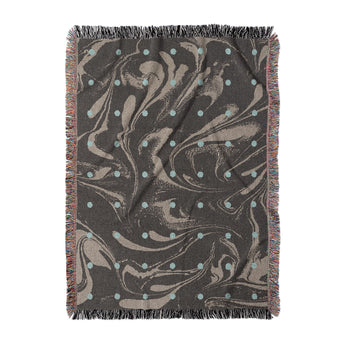 Acid Burn Brown & Carolina Blue Woven Throw Blanket