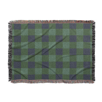 Buffalo Plaid Green Navy in Large (80" x 60") Size