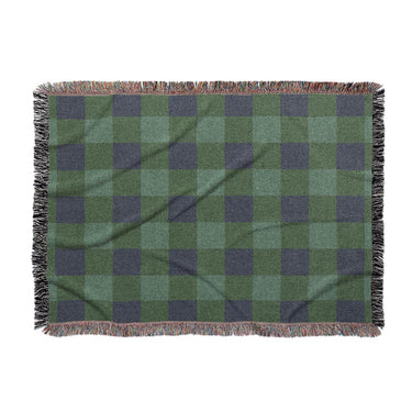 Buffalo Plaid Green Navy in Large (80" x 60") Size