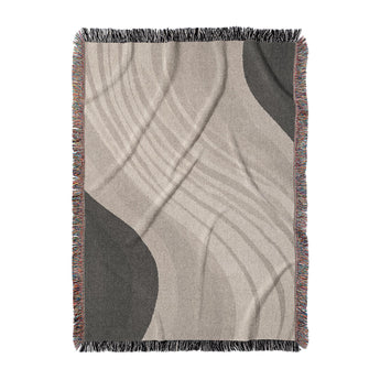 Elowin Ivory & Black Woven Throw Blanket