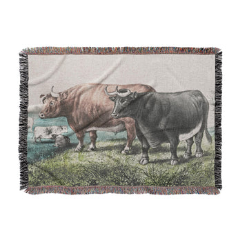 Prize Fat Cattle Woven Throw Blanket