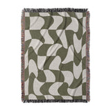 Twyla Checkered Army Green in Large (80" x 60") Size