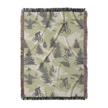 Mountain Bike Park Woven Throw Blanket