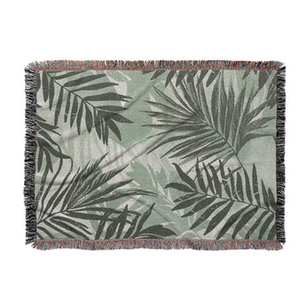 Florian Green Woven Throw Blanket