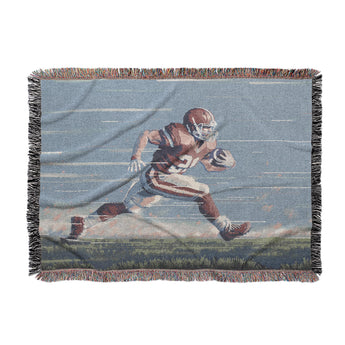 8 Bit Running Back Woven Throw Blanket