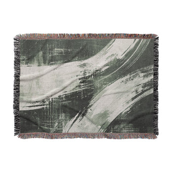 Emil Forest Green Woven Throw Blanket