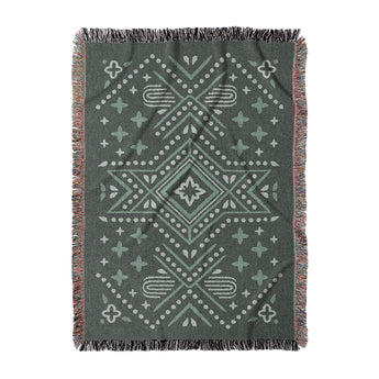 Durand Deep Turquoise Woven Throw Blanket