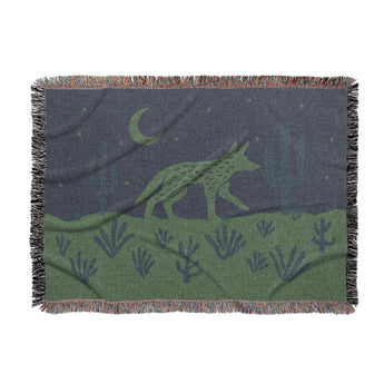 Desert Coyote Midnight Blue & Sage Green in Large (80" x 60") Size