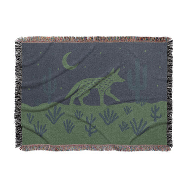 Desert Coyote Midnight Blue & Sage Green in Large (80" x 60") Size