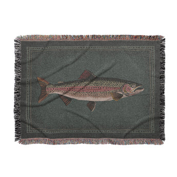 Rainbow Trout Woven Throw Blanket