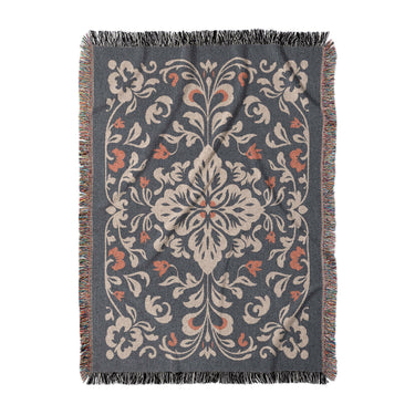 Annette Navy & Orange in Large (80" x 60") Size