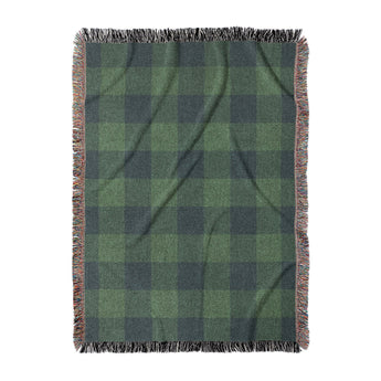 Buffalo Plaid Green Navy in Large (80" x 60") Size