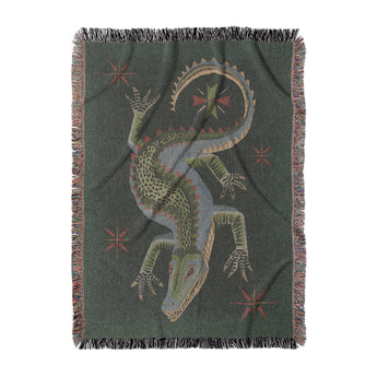 Hungry Alligator Woven Throw Blanket