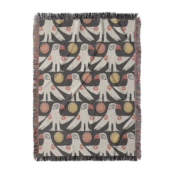 Tribal Birds Black in Large (80" x 60") Size