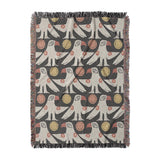 Tribal Birds Black in Large (80" x 60") Size