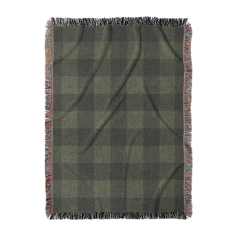 Buffalo Plaid Dark Olive Woven Throw Blanket