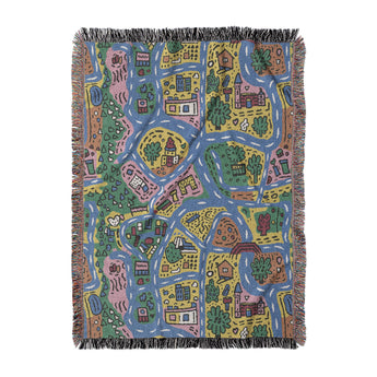 Kids Road Map Woven Throw Blanket