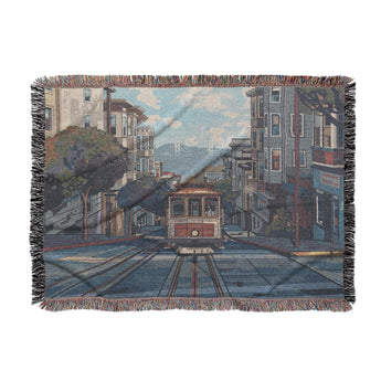 San Francisco Trolley Woven Throw Blanket