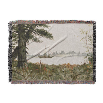 Old Hemlocks By Louis K Harlow Woven Throw Blanket