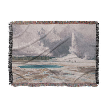 Castle Geyser By Thomas Moran Woven Throw Blanket