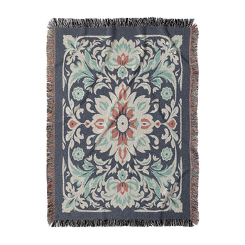 Eugina Seafoam & Navy in Large (80" x 60") Size