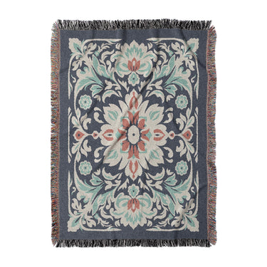 Eugina Seafoam & Navy in Large (80" x 60") Size