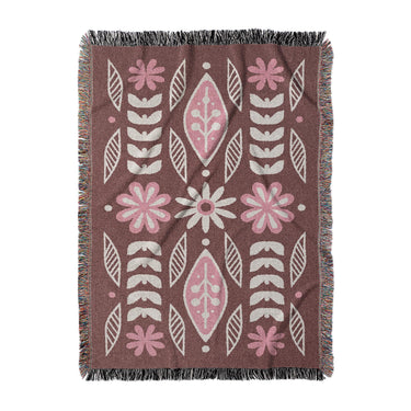 Topanga Burgandy & Pink in Large (80" x 60") Size