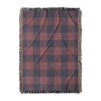 Buffalo Plaid Maroon & Navy in Large (80" x 60") Size