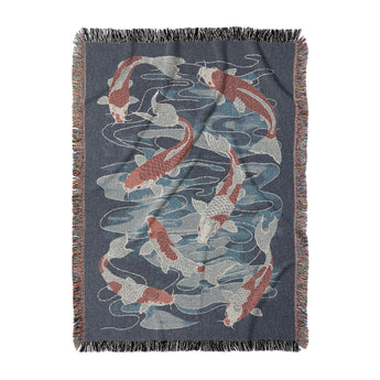 Koi Pond Blue in Large (80" x 60") Size