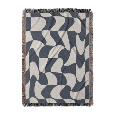 Twyla Checkered Navy in Large (80" x 60") Size